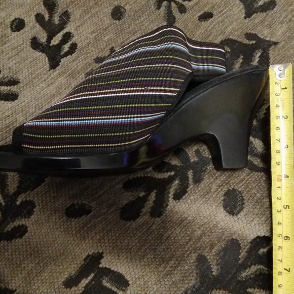 NWOT San Miguel Drayton Multicolour Striped Heeled Sandals - Picture 10 of 13